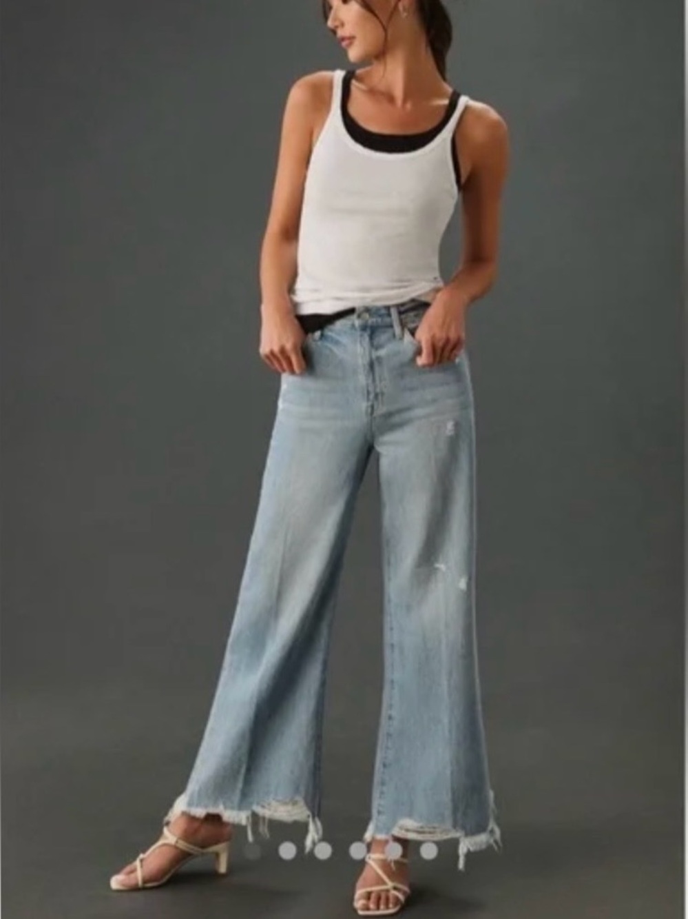 PISTOLA Loretta High Rise Wide Leg Distressed Jeans Oahu Vintage Size 25